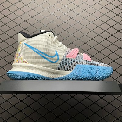 Nike Kyrie Basketball Shoes Cream Blue Pink Mid Top