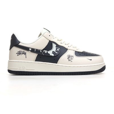 Nike Air Force 1 Low Stussy Graffiti Beige Black Shoes