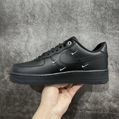 Nike Air Force 1 Low Black Mini Swoosh Sneakers