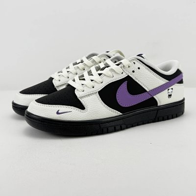 Nike Dunk Low White Black Purple Shoes