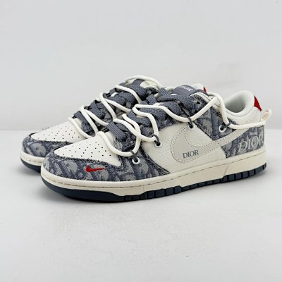 Nike Dunk Low Dior Denim Print Sneakers