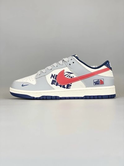 Nike Dunk Low No Fake Grey Red Blue Sneakers