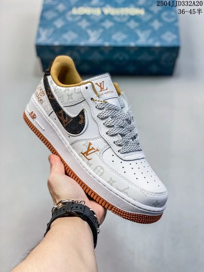 Nike Air Force 1 LV White Brown Low Sneakers