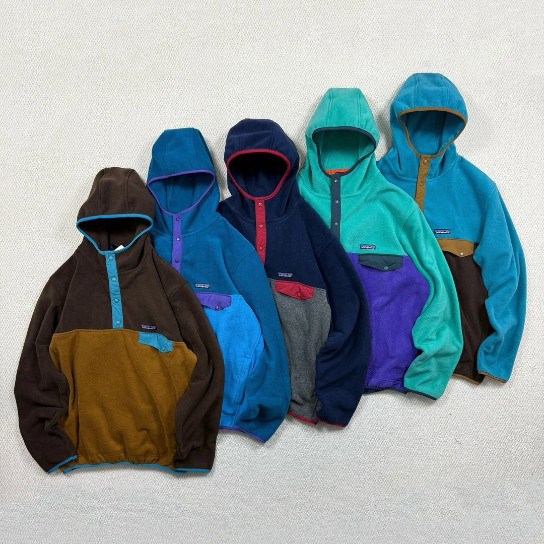 Patagonia Colorblock Fleece Pullover Hoodies for Men