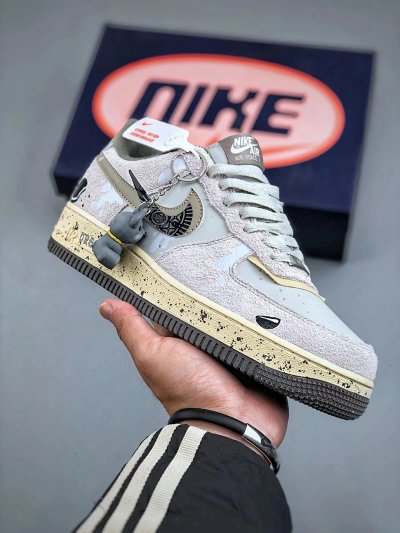 Nike Air Force 1 Low Grey Beige Custom Shoes
