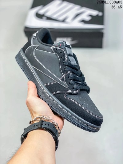 Nike Air Jordan 1 Low Black Stitch Sneakers
