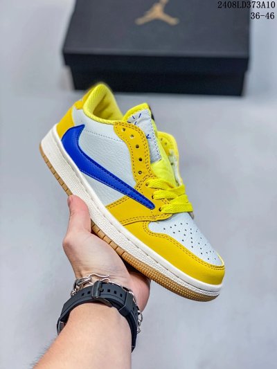 Nike Air Jordan 1 Low Yellow Blue White Sneakers