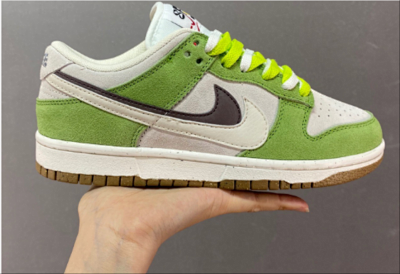 Nike Dunk Low Green Beige Gum Sole Sneakers