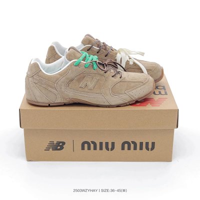 Miu Miu x New Balance 530 Beige Suede Sneakers
