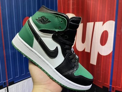Nike Air Jordan 1 High Green Black White Shoes