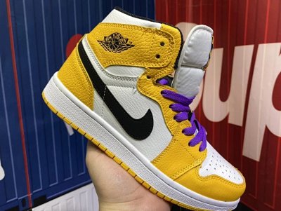Nike Air Jordan 1 High Yellow White Basketball Shoes
