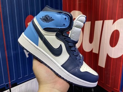 Nike Air Jordan 1 High Blue Navy White Sneakers