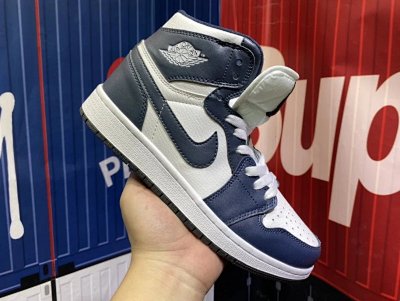 Nike Air Jordan 1 Mid Navy White Sneakers