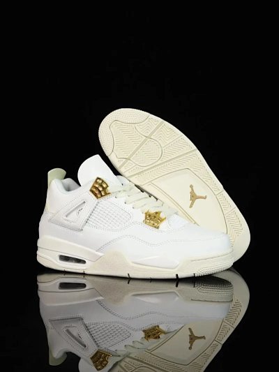 Nike Air Jordan 4 White Gold Basketball Shoes