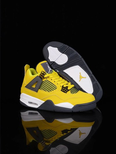 Nike Air Jordan 4 Retro Lightning Yellow Black Sneakers