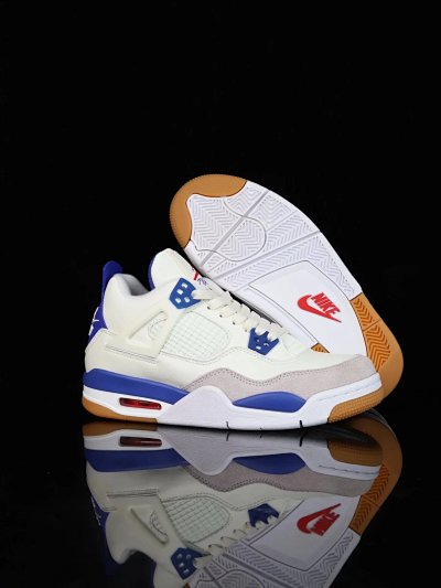 Nike Air Jordan 4 White Blue Gum Sneakers