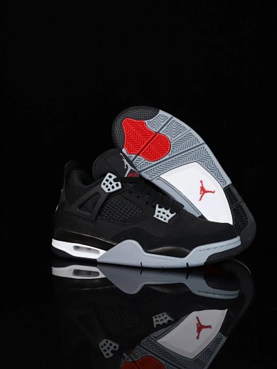 Nike Air Jordan 4 Retro Black Red Basketball Shoes