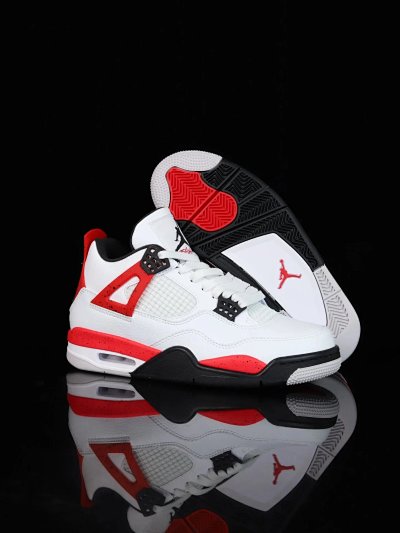 Nike Air Jordan 4 White Red Basketball Shoes
