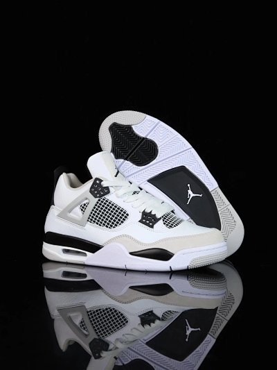 Air Jordan 4 Retro Military Black White Sneakers