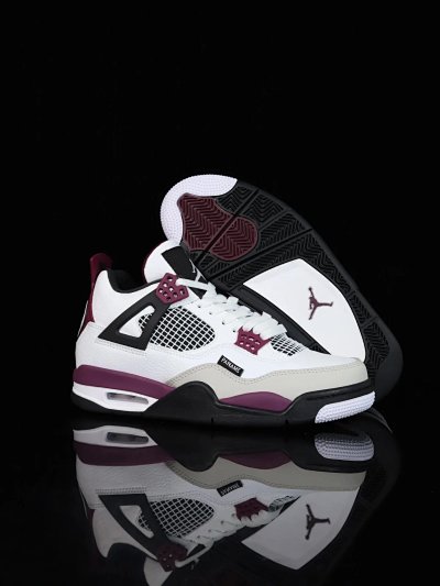 Nike Air Jordan 4 Retro PSG White Bordeaux Sneakers