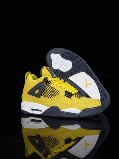 Nike Air Jordan 4 Yellow Black Basketball Shoes