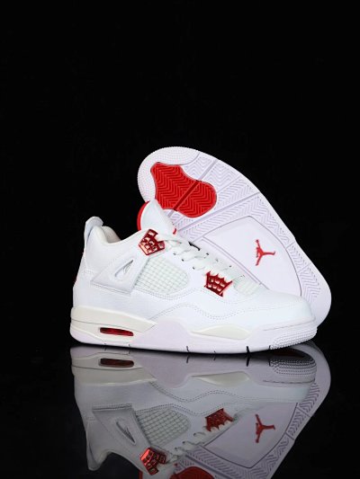 Nike Air Jordan 4 Retro White Red Basketball Shoes