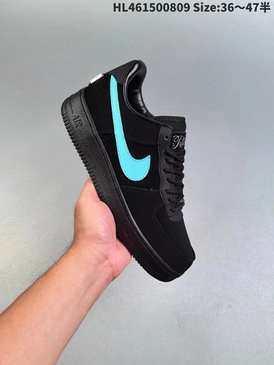Nike Air Force 1 Low Black Teal Casual Sneakers