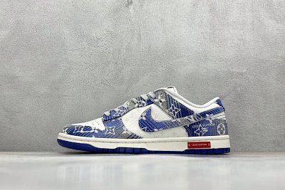 Nike Dunk Low Blue Paisley Casual Sneakers