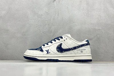 Nike Dunk Low LV White Navy Sneakers