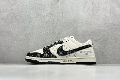 Nike Air Force 1 Low Black White Monogram Sneakers