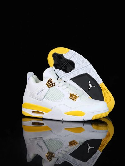 Nike Air Jordan 4 White Yellow Gold Basketball Shoes
