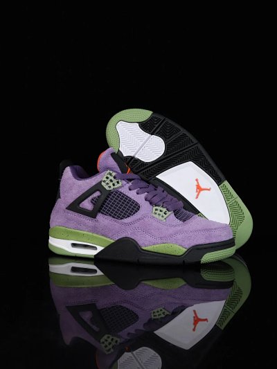 Nike Air Jordan 4 Purple Green Basketball Shoes