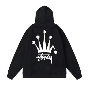 Stussy Crown Logo Black Pullover Hoodie