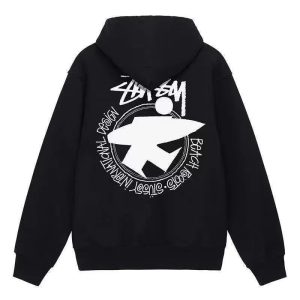 Stussy Black Graphic Logo Pullover Hoodie