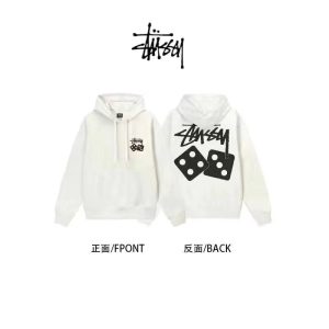 Stussy Dice Logo White Pullover Hoodie