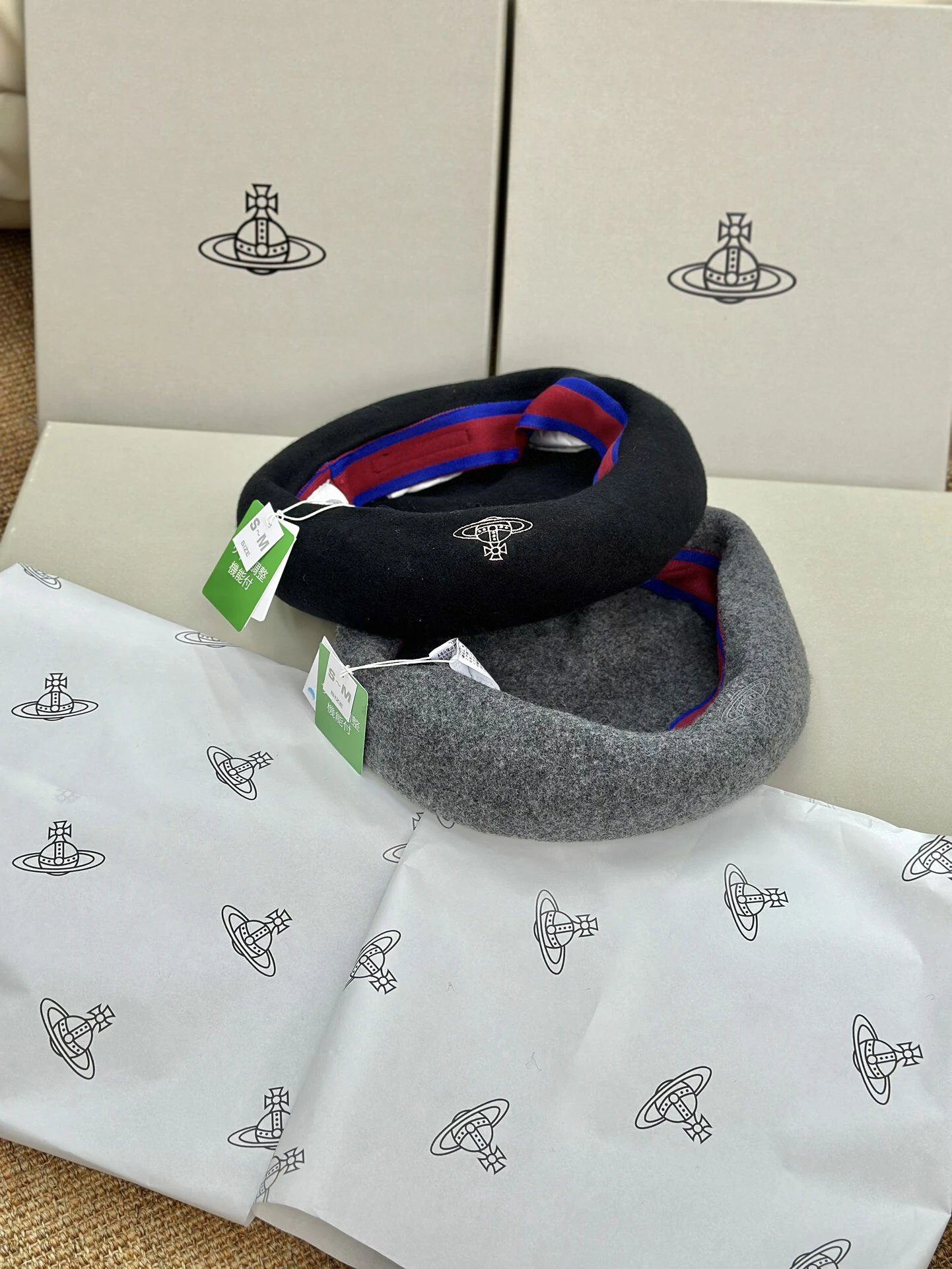 Vivienne Westwood Orb Wool Beret Hat for Women