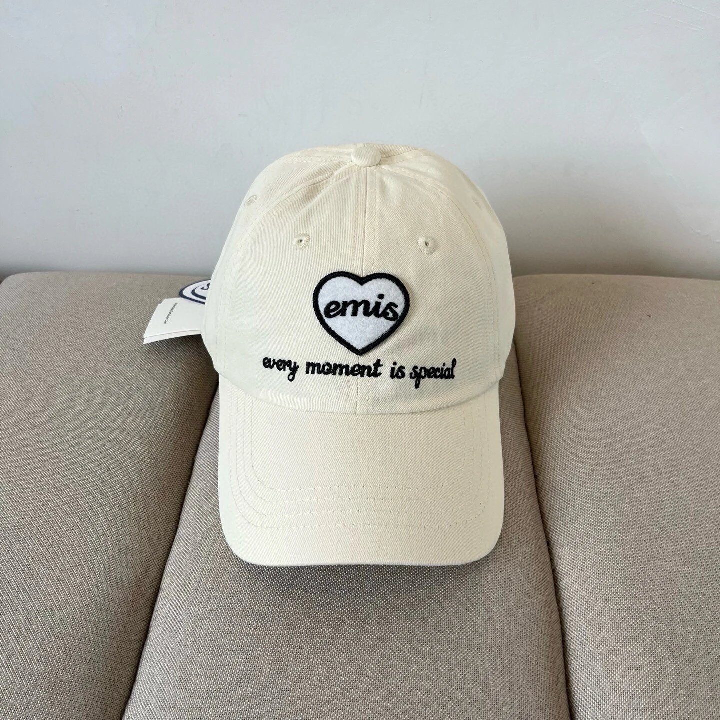 Other Emis Cream Embroidered Heart Baseball Cap Casual Hat
