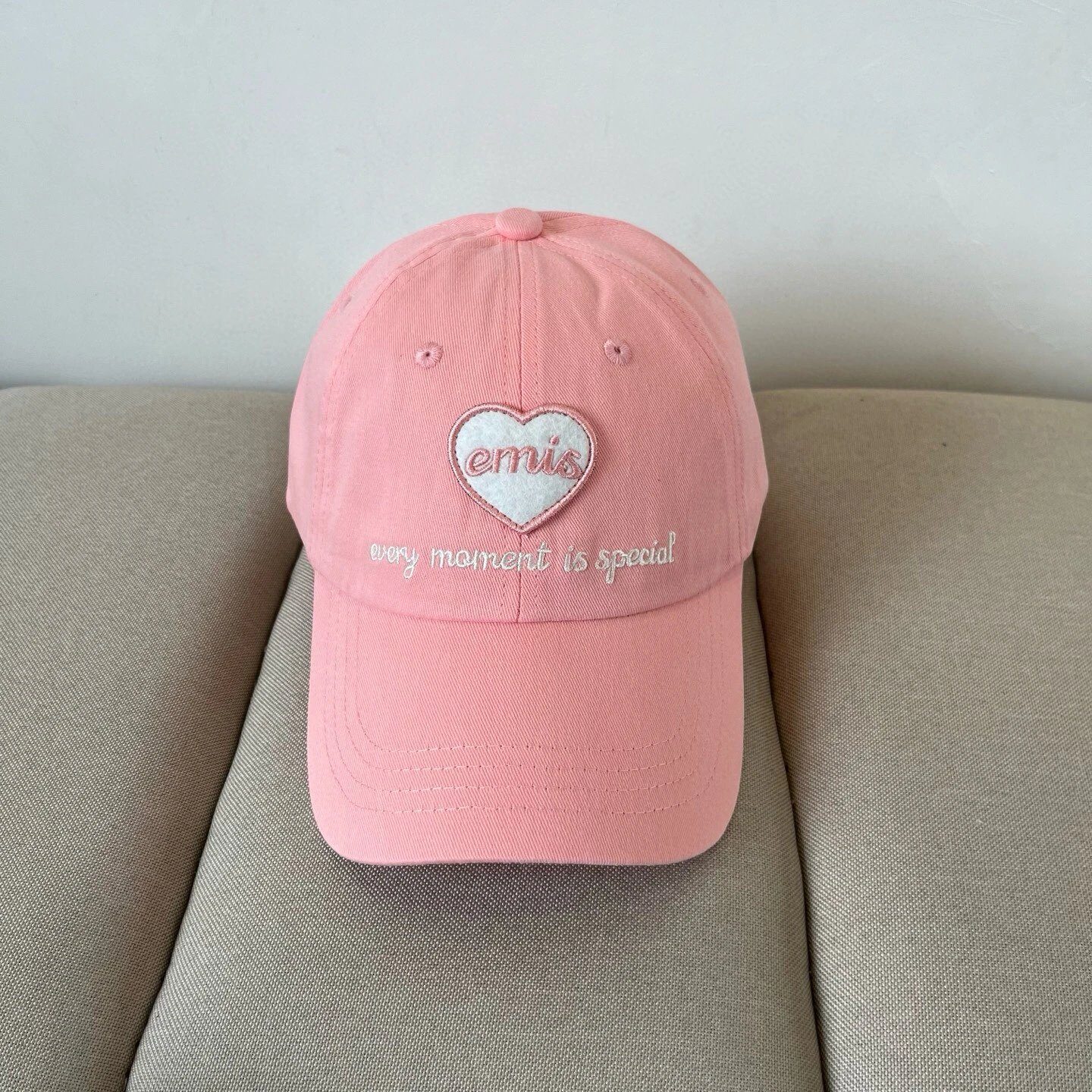 Other Pink Embroidered Heart Baseball Cap for Women