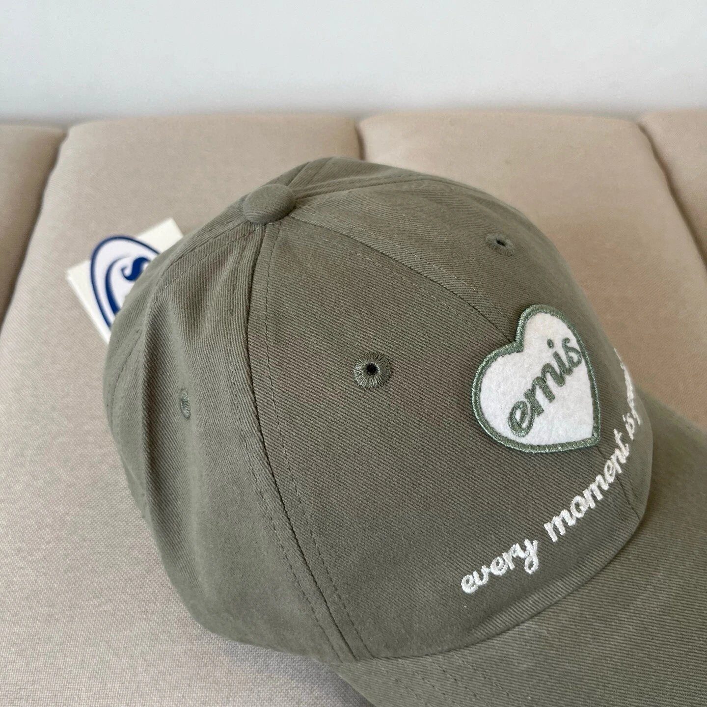 Other Embroidery Heart Olive Green Adjustable Baseball Cap