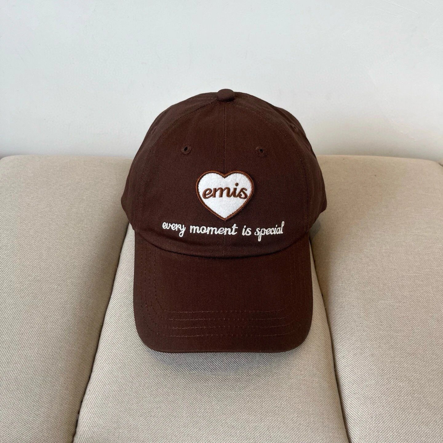 Other Emis Brown Embroidered Baseball Cap Casual Adjustable Hat