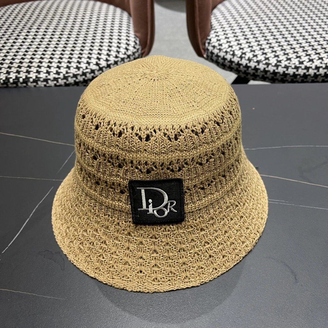 Dior Straw Knit Bucket Hat for Women