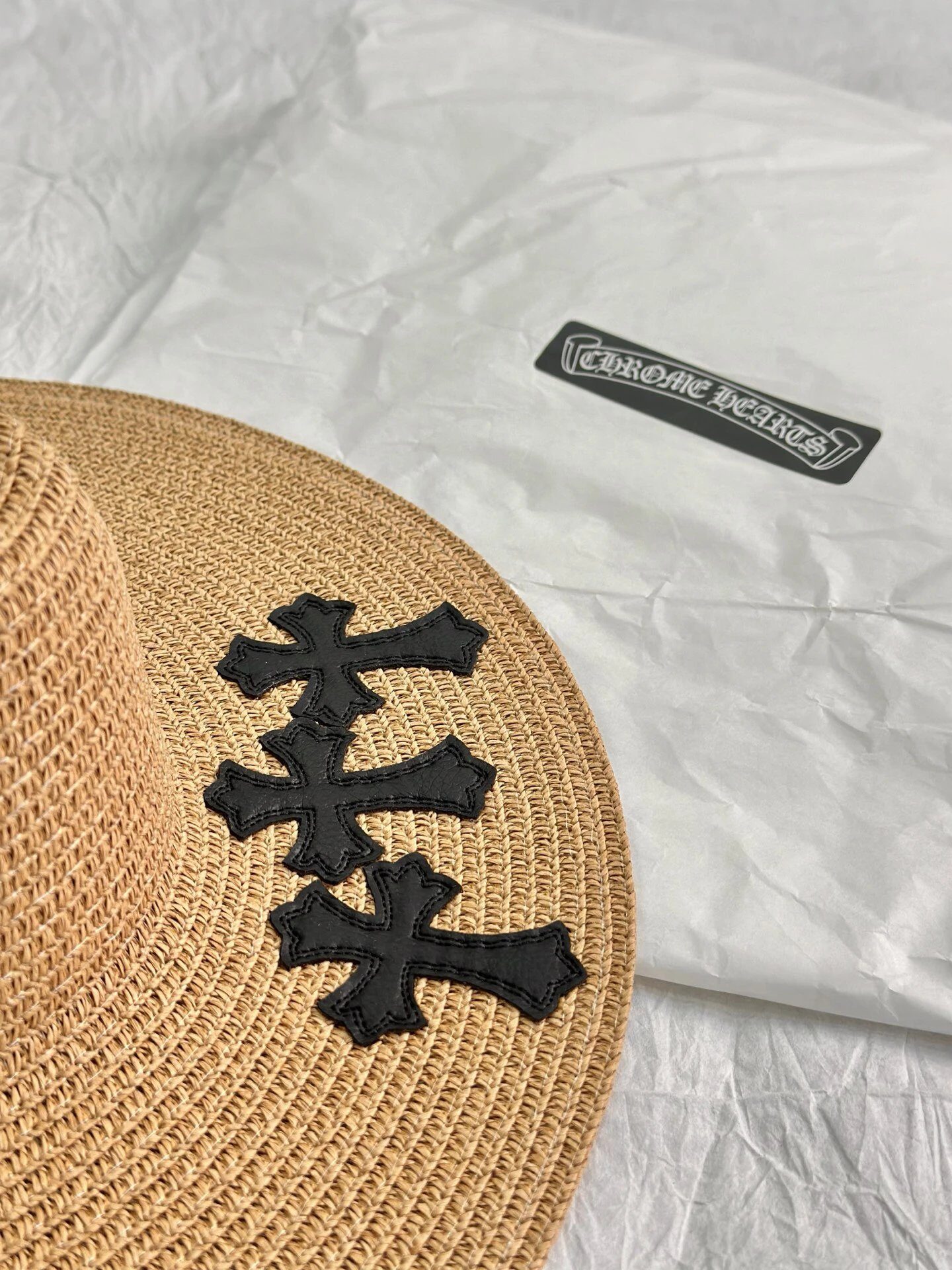 Chrome Hearts Cross Straw Sun Hat Brown | Buy at OopBuy - Authentic Chrome Hearts