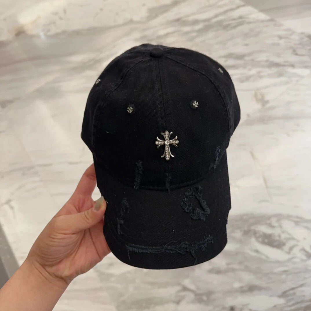 Chrome Hearts Black Cross Distressed Baseball Cap | Buy at OopBuy - Authentic Chrome Hearts