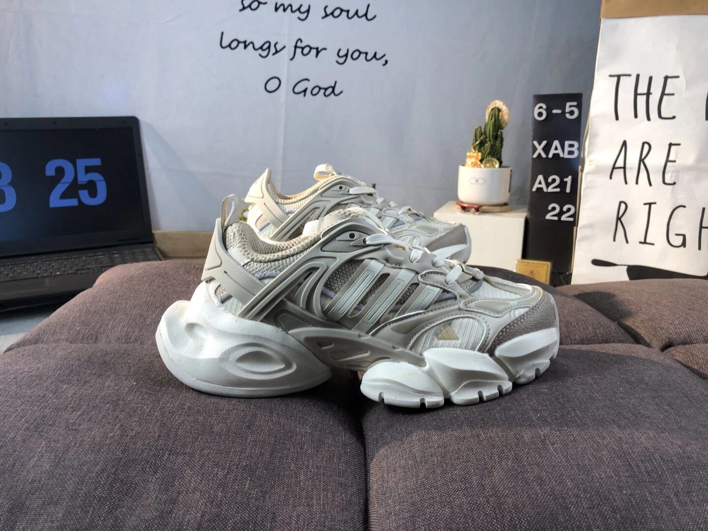 Adidas Grey Chunky Running Sneakers Casual Shoes