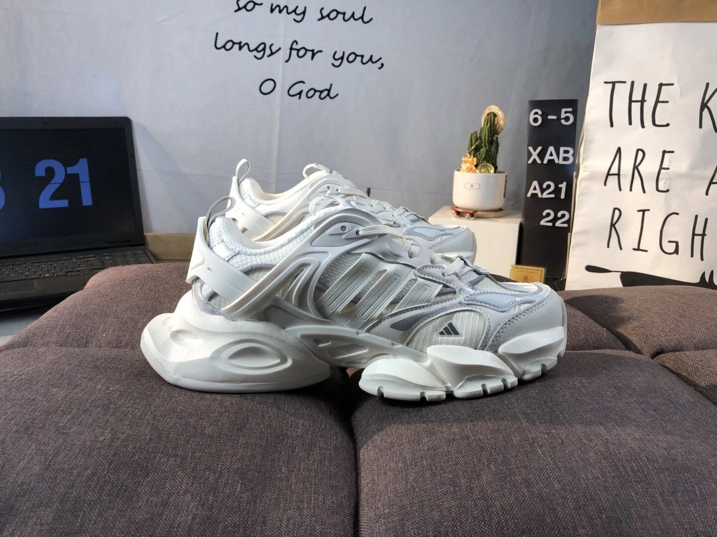 Adidas White Silver Mesh Running Sneakers Shoes