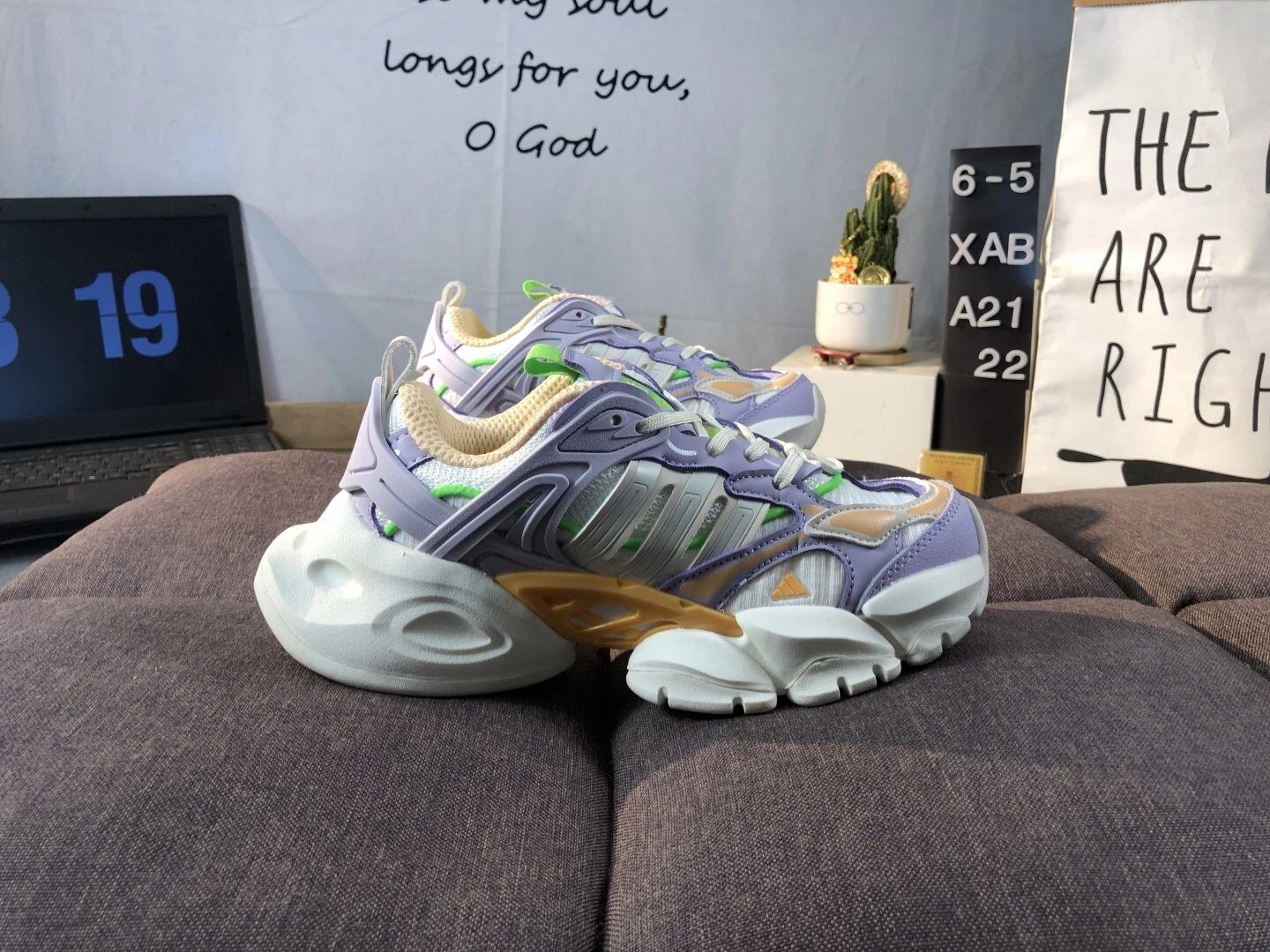 Adidas Ozweego Chunky Running Shoes Purple Green Gold