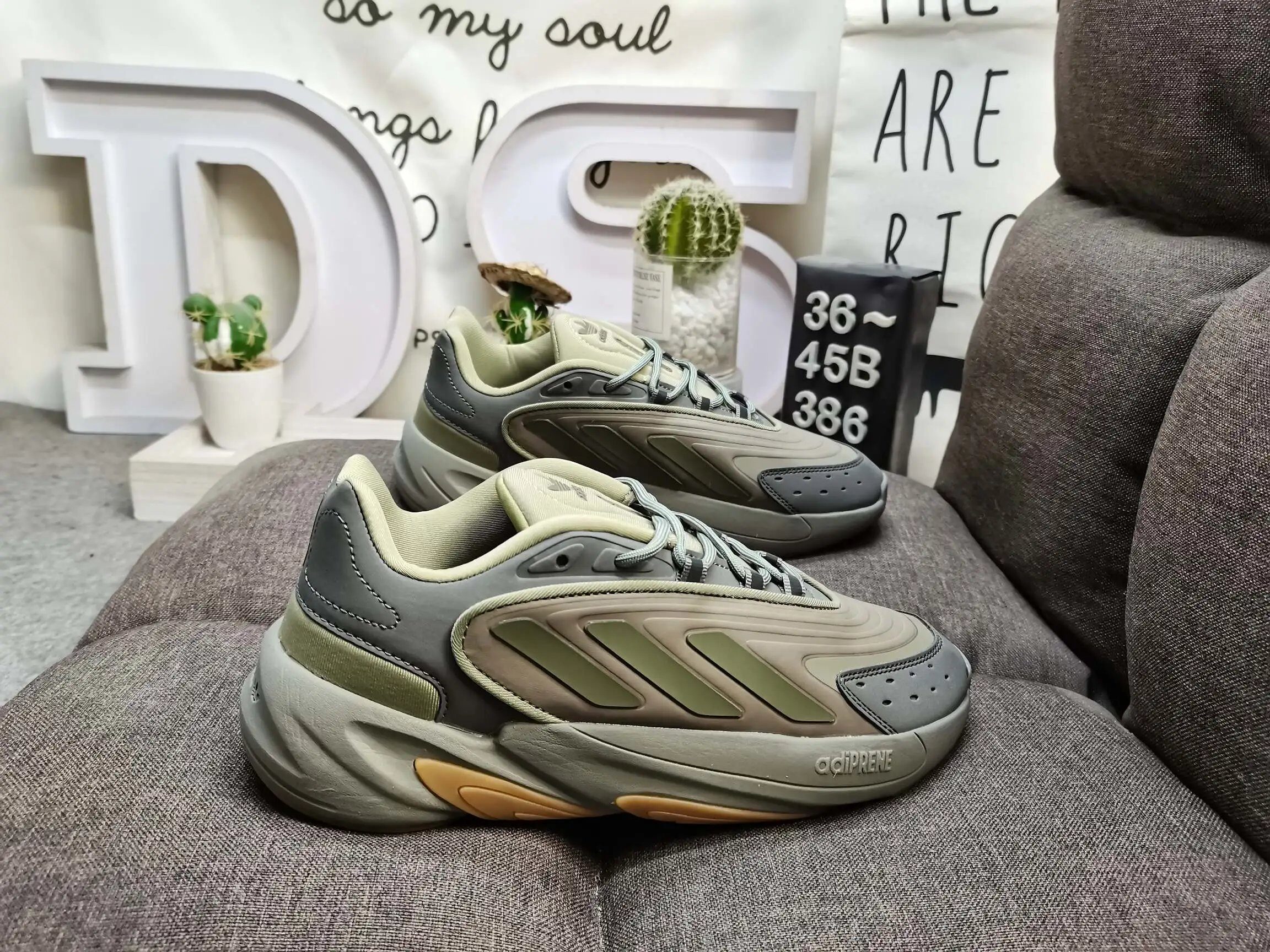 Adidas Ozweego Olive Grey Chunky Running Shoes