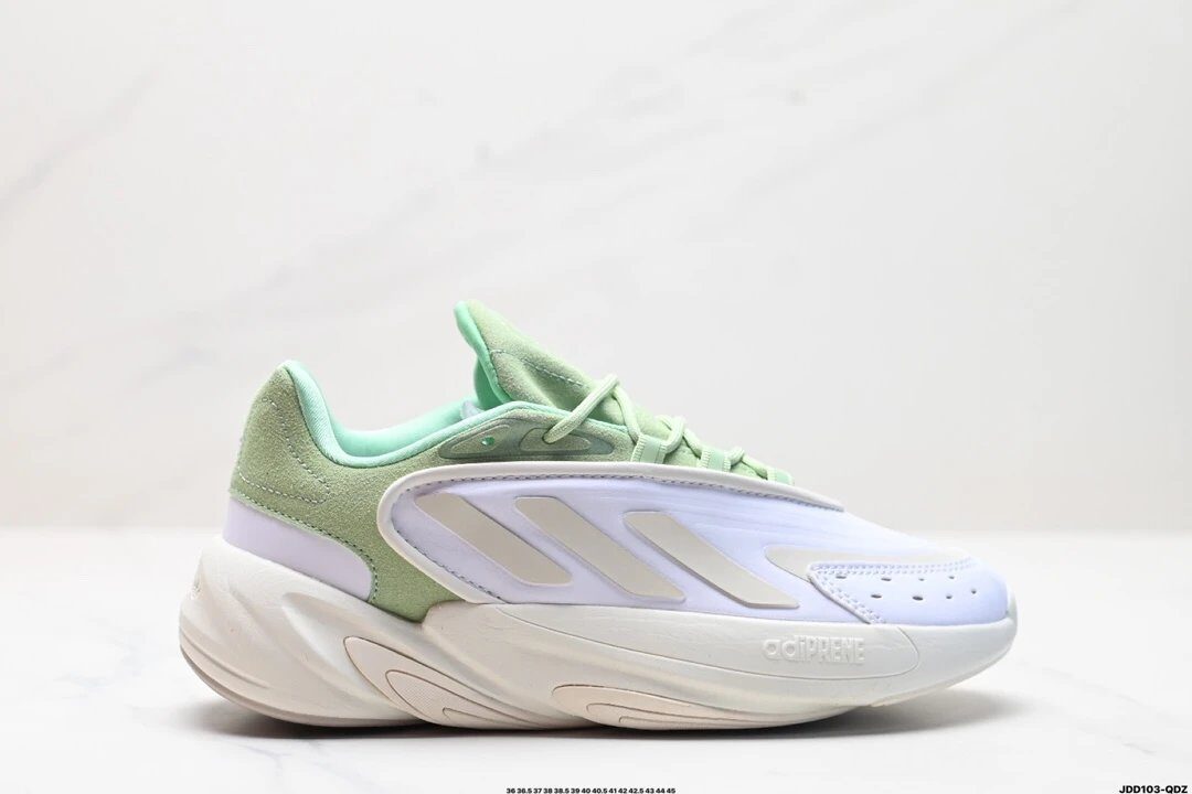 Adidas Green White Low Top Running Shoes