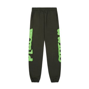 Sp5der Black Green Neon Graphic Jogger Pants