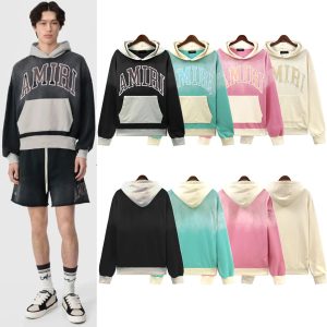 Amiri Colorblock Logo Pullover Hoodie Sweatshirt